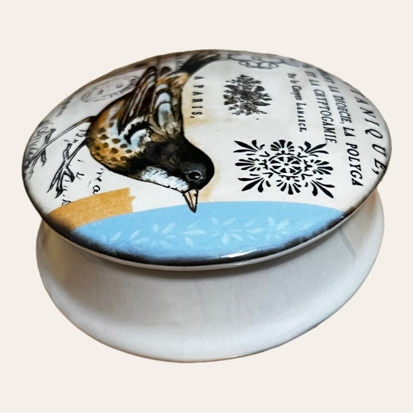 Kimberly Poloson Ceramic Bird Theme Trinket Box/Dish & Lid - Picture 4 of 12